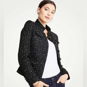 Ann Taylor blazer, black tweed, size 8